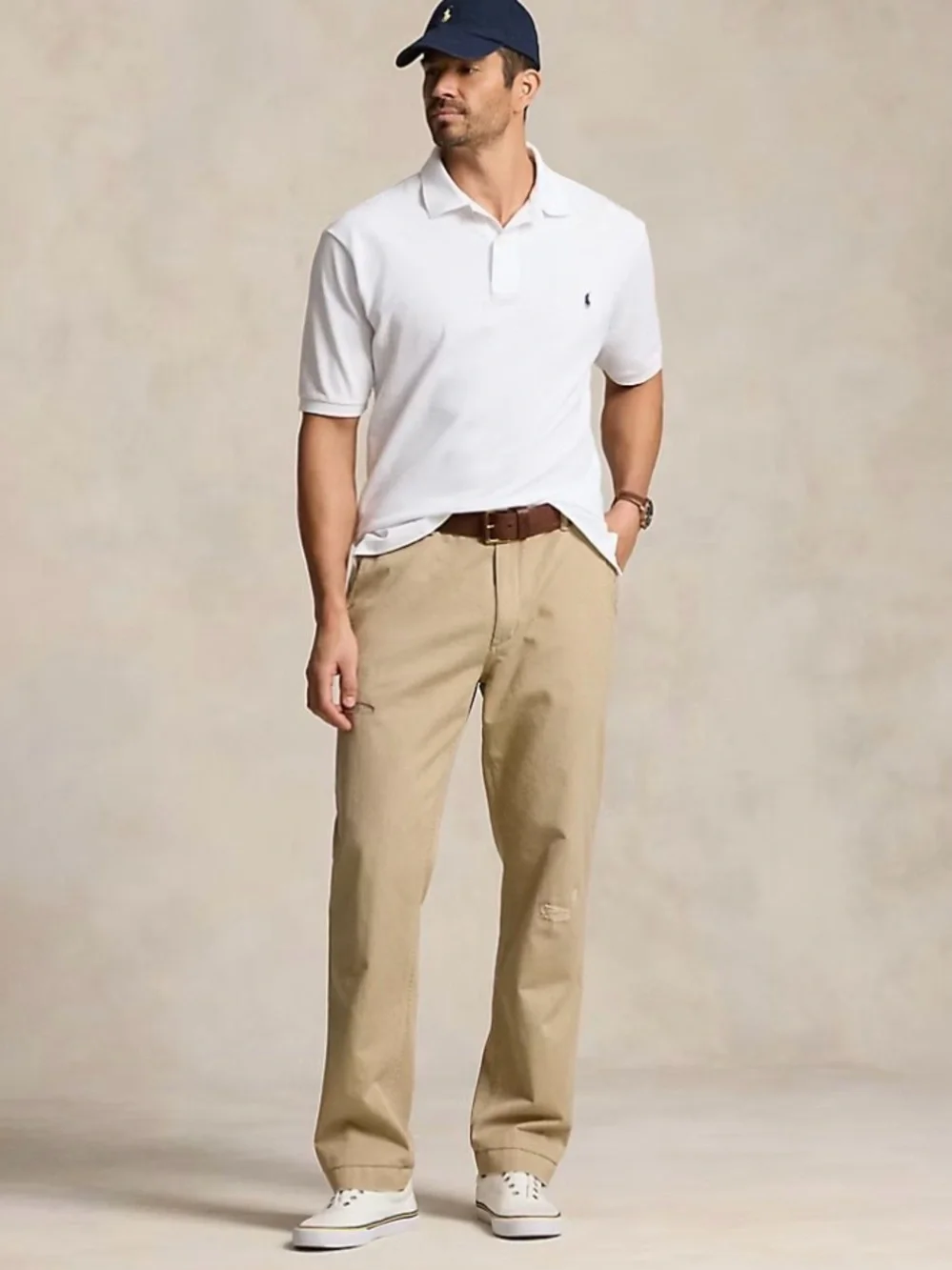 POLO The Iconic Polo Shirt Big & Tall, white and navy